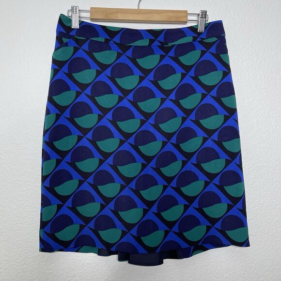 MARC by MARC JACOBS Pencil Skirt Sz 6 Retro Etta Circle Blue Green Career Celeb - Picture 1 of 11